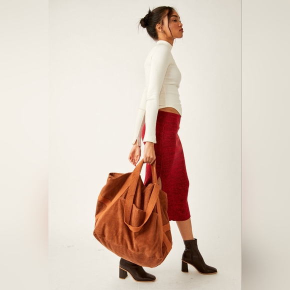 Free People NWOT Large MEGA Corduroy Tote - Picture 4 of 16